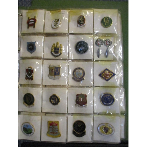 434 - An extensive collection of enamel bowling badges circa 1970's to 1990's mounted in four albums from ... 