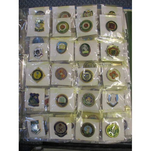 434 - An extensive collection of enamel bowling badges circa 1970's to 1990's mounted in four albums from ... 