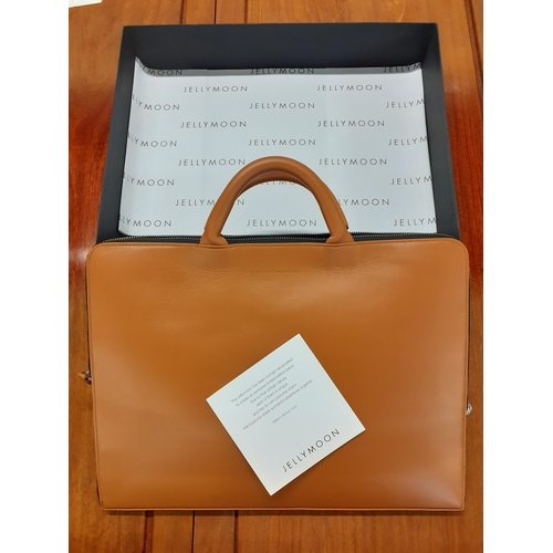 64 - A Spanish Jellymoon light tan leather attache briefcase/document bag, 40cm x 30cm with branded box. ... 