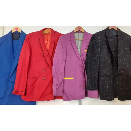 68 - A selection of 1960's gents clothing to include suits and jackets comprising a red 'Clarkes After Si... 