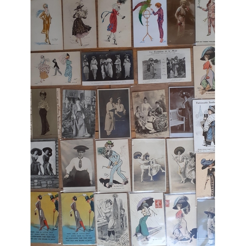 34 - A quantity of early to mid 20th Century postcards, to include hat and harem skirt references, includ... 