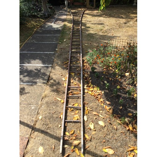 456 - A very long vintage wooden fruit picking ladder, one rung missing, approximately 731cm/24ft (Collect... 