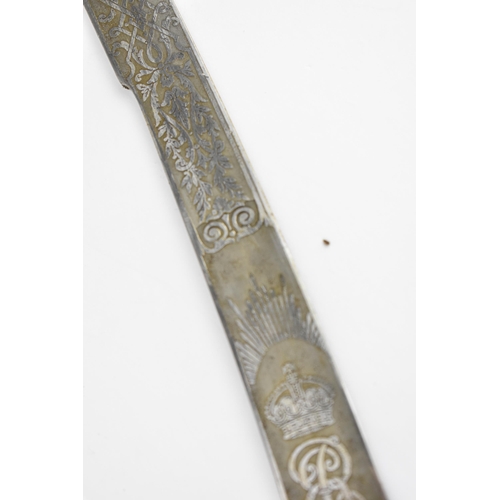 149 - An Edwardian General Officers pattern 1831 sword, having a curved blade inscribed ERVII, crowned and... 