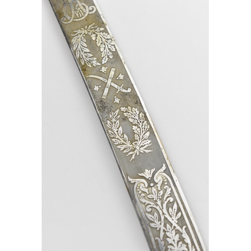 149 - An Edwardian General Officers pattern 1831 sword, having a curved blade inscribed ERVII, crowned and... 