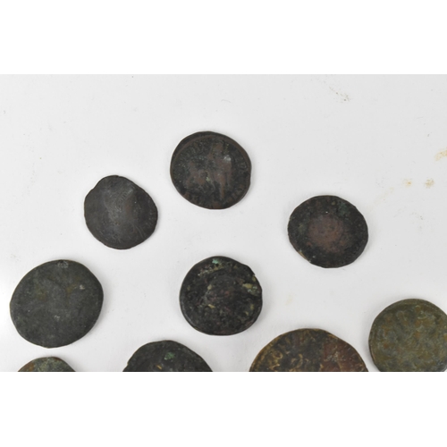 107 - Ancient Coinage - a group of mixed Western ancient coins to include bronze Roman Dupondius/Quadrons/... 