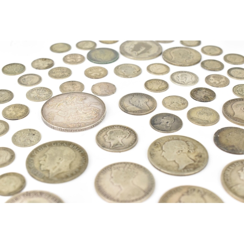 108 - British Coinage - mix Victorian and later British coins to include a 1893 crown, Victorian and later... 