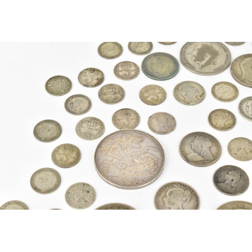 108 - British Coinage - mix Victorian and later British coins to include a 1893 crown, Victorian and later... 