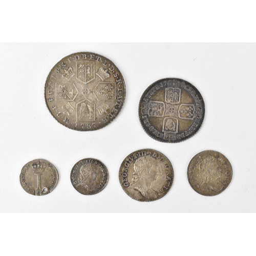 113 - Mixed silver Georgian coinage to include George I 1721 two pence, George II 1752 penny and 1746 'Lim... 