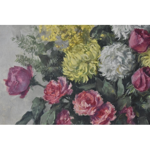 178 - Max Pistorius (1894-1960) Austrian
Still life, depicting a bouquet of roses and chrysanthemums in a ... 