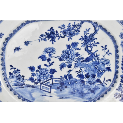 36 - A Chinese export blue and white porcelain meat dish, 18th century, probably Qianlong period (1736-17... 