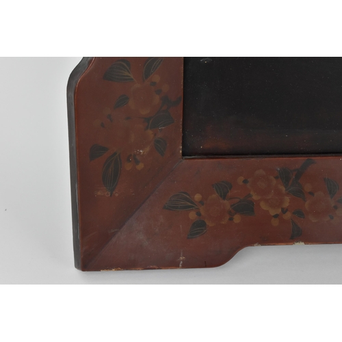 39 - A pair of Japanese late Meiji/Taisho period shibiyama and lacquer panels, each with central inlaid c... 