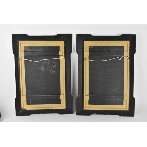 39 - A pair of Japanese late Meiji/Taisho period shibiyama and lacquer panels, each with central inlaid c... 