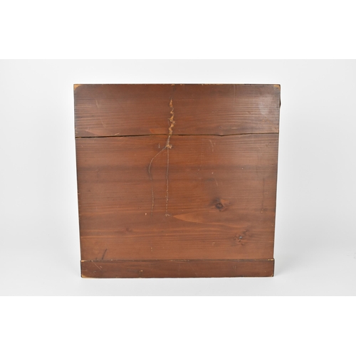 43 - A Japanese Meiji period miniature tansu parquetry cabinet, with tambour sliding front doors revealin... 