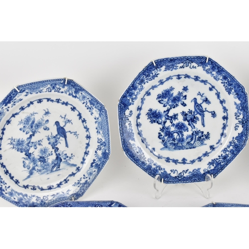 47 - A set of nine Chinese Qing dynasty blue and white porcelain plates, 18th century, probably Qianlong ... 