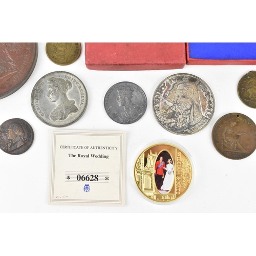 115 - A collection of Royal related commemorative medals to include a large bronze 1897 Victorian Diamond ... 