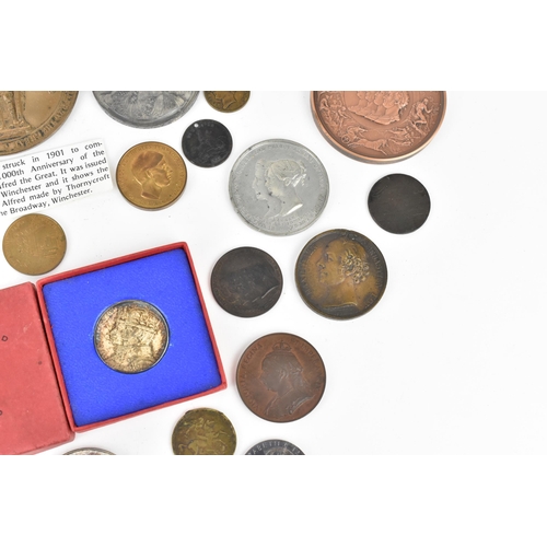 115 - A collection of Royal related commemorative medals to include a large bronze 1897 Victorian Diamond ... 