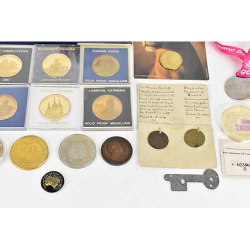 117 - A collection of commemorative coins to include 1814 Tsar Alexander of Russia coin to commemorate the... 