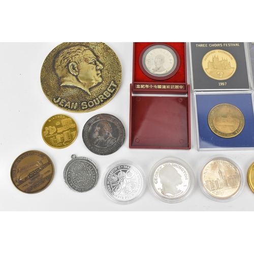 117 - A collection of commemorative coins to include 1814 Tsar Alexander of Russia coin to commemorate the... 