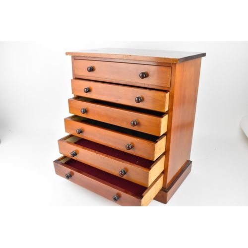 119 - A walnut collectors chest having six drawers, 42cm x 37cm