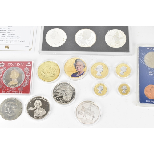 121 - A collection of Queen Elizabeth II and Royal related commemorative coins to include the Royal Canadi... 