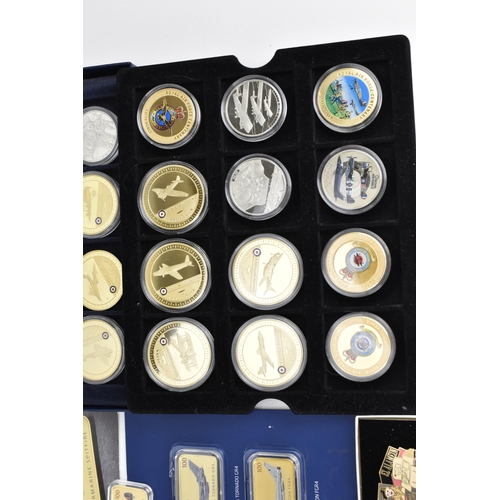 123 - A collection of Royal Mint and other commemorative coins of WWII and RAF interest to include the 24c... 