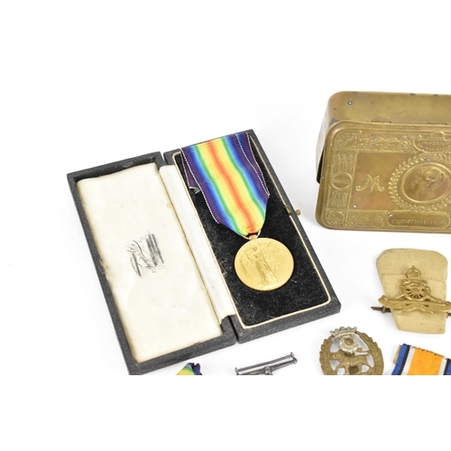 138 - British mixed medals to include WW1 cased Victory medal awarded to 10230 Pte CA Helsey D. of. CORN. ... 