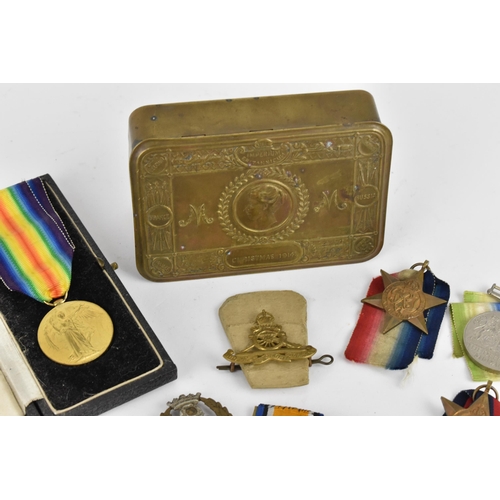 138 - British mixed medals to include WW1 cased Victory medal awarded to 10230 Pte CA Helsey D. of. CORN. ... 