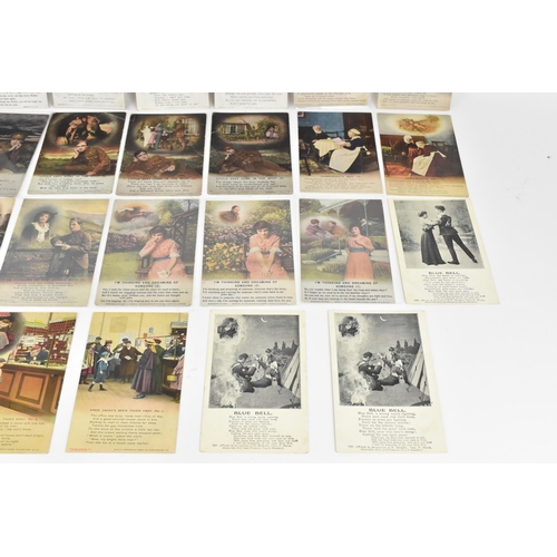 144 - A collection of WW1 and later related postcards to include Sweetheart examples along with others dep... 