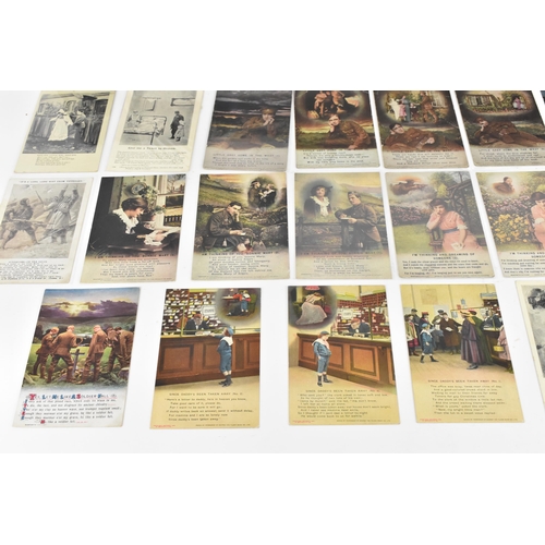 144 - A collection of WW1 and later related postcards to include Sweetheart examples along with others dep... 