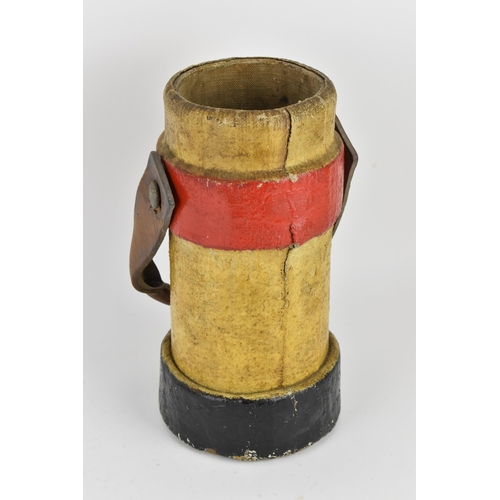 155 - A First World War era Royal Navy Powder Monkey, leather clad bucket, bearing the crest of the United... 