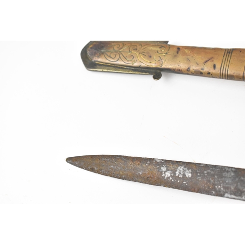 158 - An 1827 pattern Royal Navy Officers sword and scabbard having lion head pommel and folding guard, wi... 