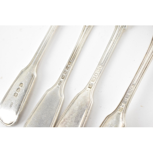 166 - A collection of Victorian silver flatware, to include five tablespoons, seven dinner forks, six sala... 