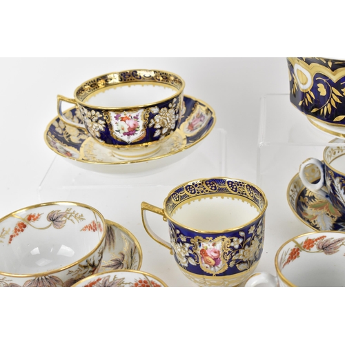 167 - A collection of early 19th century British porcelain tea ware, to include a set of 6 Newhall tea bow... 