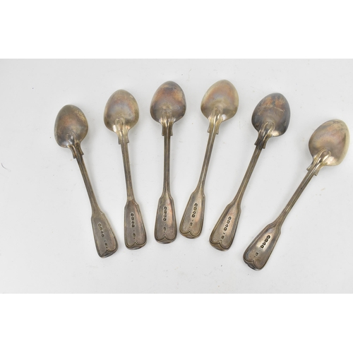 199 - A set of six Victorian silver tablespoons by Chawner & Co, London 1874, in the fiddle and thread pat... 