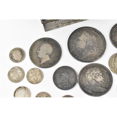 94 - Mixed British coinage to include George III (1760-1820), 1816, 1819, half crowns, George IV (1820-18... 