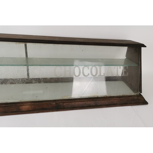 193 - A large early 20th century mahogany advertising counter top display cabinet for Cadbury's chocolate,... 