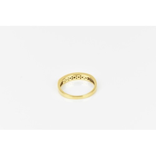 240 - An 18ct yellow gold and diamond half eternity ring, with seven channel set round brilliant cut diamo... 