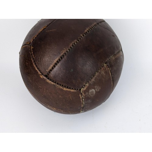 81 - A reproduction of an early 20th century stitched brown leather football, Location: 1:1