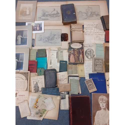 67 - A quantity of Victorian and later religious reference pamphlets and books, photographs, postcards an... 