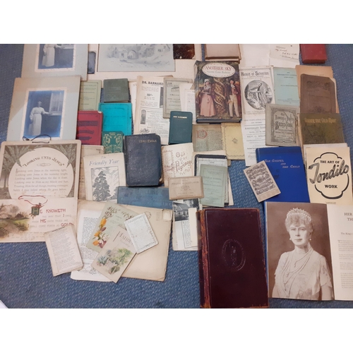 67 - A quantity of Victorian and later religious reference pamphlets and books, photographs, postcards an... 