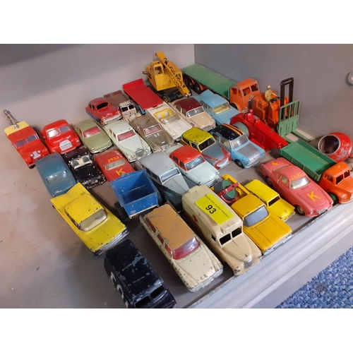 93 - A quantity of vintage die cast vehicles to include Corgi American cars and Dinky trucks
Location: 6:... 