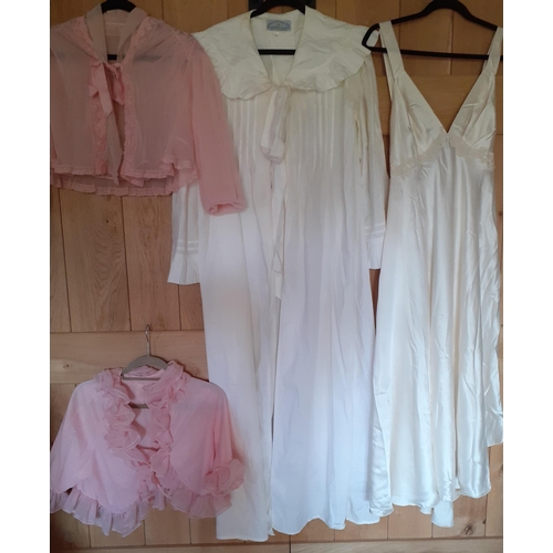 30 - Ladies nightwear comprising two 1970's pink bed jackets 40