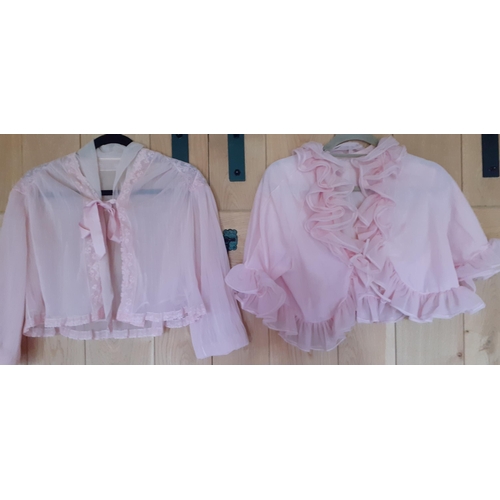 30 - Ladies nightwear comprising two 1970's pink bed jackets 40