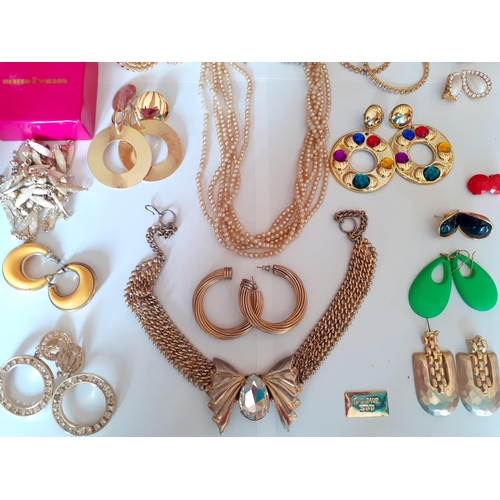 41 - Mixed 1980's and later costume jewellery, mainly earrings to include 4 pairs of Butler & Wilson gold... 