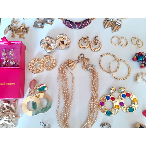 41 - Mixed 1980's and later costume jewellery, mainly earrings to include 4 pairs of Butler & Wilson gold... 