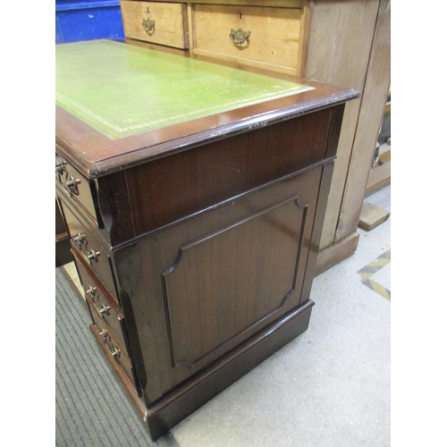 235 - A late 20th century mahogany twin pedestal nine drawer desk, 78c, x 124cm x 61.5cm, with key
Locatio... 