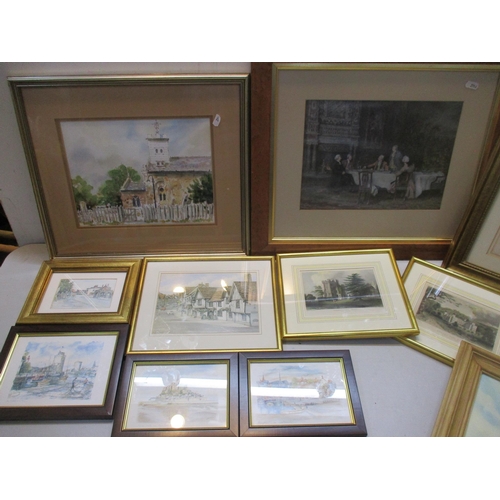 171 - A group of framed and glazed watercolours, prints, and an oil painting by Adam Gorski GRA - Essex El... 