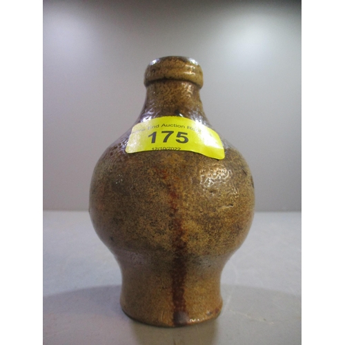 175 - A small salt glaze stoneware bottle, probably early 18th century, impressed with the number 4 to one... 