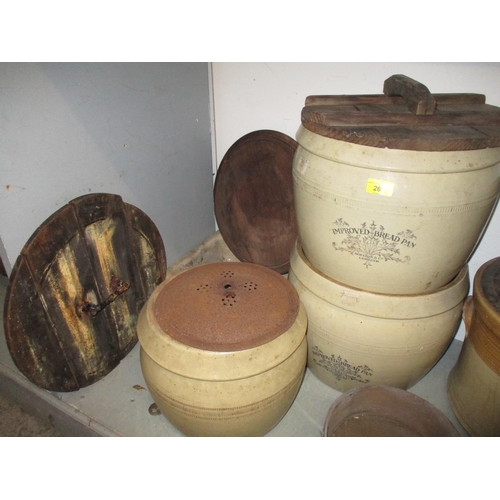 26 - Mixed kitchenalia to include advertising stoneware and others, including a Port Dunbar, Glasgow pot ... 