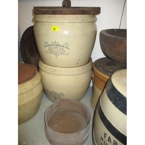 26 - Mixed kitchenalia to include advertising stoneware and others, including a Port Dunbar, Glasgow pot ... 